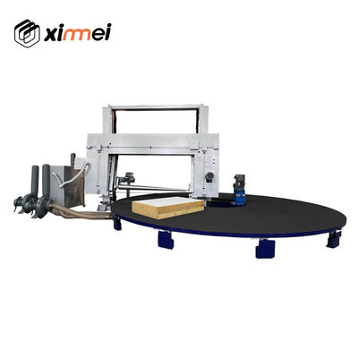 C-618 Sert sünger kesme için Anti-Skid Platform Carousel Yüksek kesme toleransı için Hava emili yatay bant bıçağı PU köpük blokları kesme Basınç Roleri ile kesme makinesi